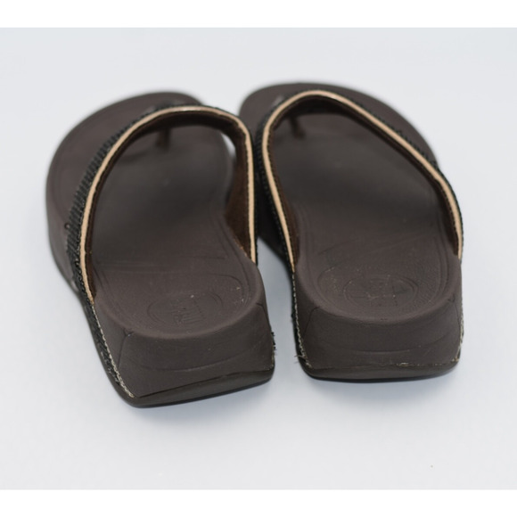 FitFlop ELECTRA Brown Bronze Sequin Flip Flop Sandals Women's Size 5 NICE - Picture 3 of 7